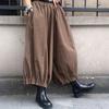 Women Bloomer Elastic High Waist Wide Leg Trousers with Pockets Solid Color Loose Fit Casual Pants Work Travel Daily Wear
