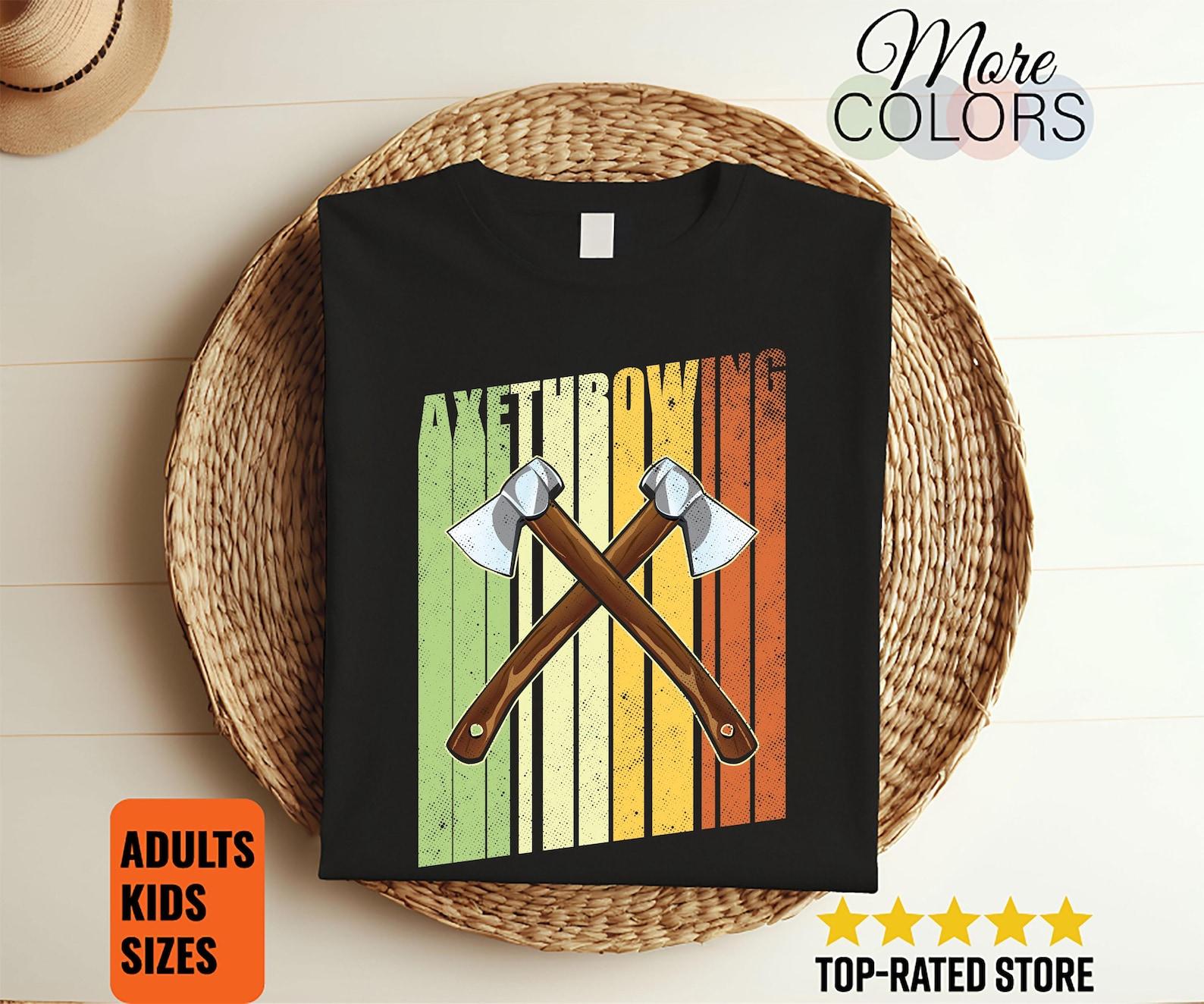 Axe Throwing T-Shirt, Axes Hatchet Thrower Gift, Cool Funny Axe Throw Hobby Events Lover, Tournats Competition Costume, Birthday Present, 130