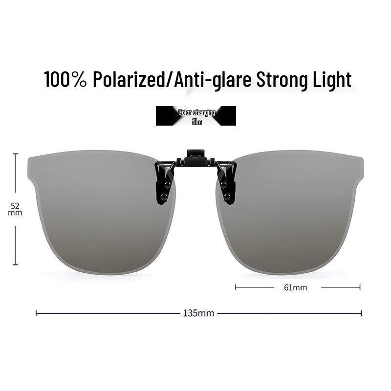 Occhiali da Sole Polarizzati Clip-On Ribaltabili da Uomo - Protezione UV per la Guida Giorno/Notte