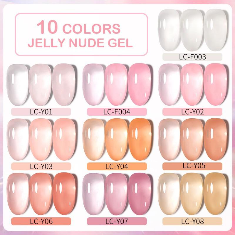 LILY'CUTE Pink Sheer Gel Polish - Ice Sheer Nude & Rose Jelly Gel Series