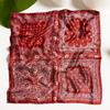 Women's Vintage Paisley Faux Silk Scarf: Versatile Headband, Hair Tie, Bag Accessory for Spring & Autumn.