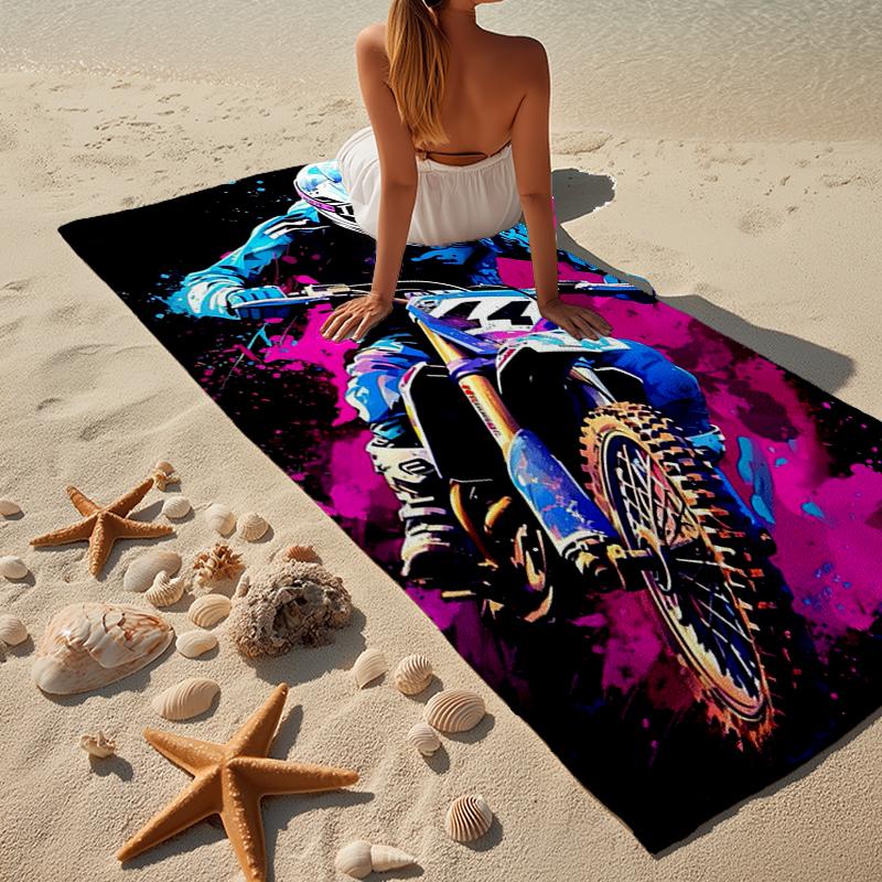 Motocross-Fahrer in Aktion Strandtuch, Superweiche Mikrofaser, Geschenk für Sie/Ihn, Geburtstag, für Pool, Strand, Reisen, Heimdekoration Fan-Geschenke