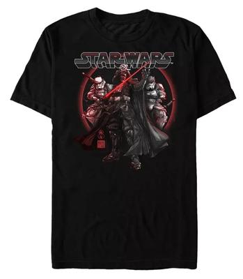Star Wars Darth Vader & Stormtroopers Red Lightsaber T-Shirt, Unisex Sci-Fi Movie Retro Streetwear Tee, 100% Cotton Casual Short Sleeve Top
