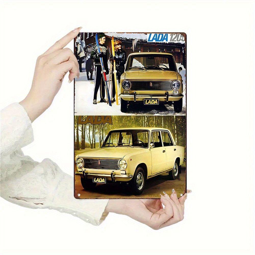 Lada Retro Metal Tin Sign Garage Wall Decor Vintage Car