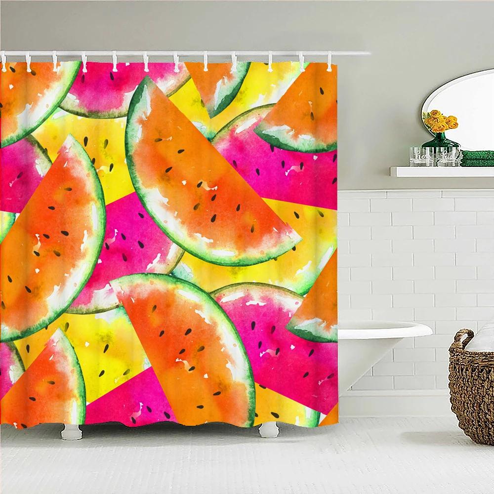 Fresh Fruit Pineapple Shower Curtain 3D Bath Screen Waterproof Fabric Bathroom Decor Large 240X180 With Hook Bathroom Curtains