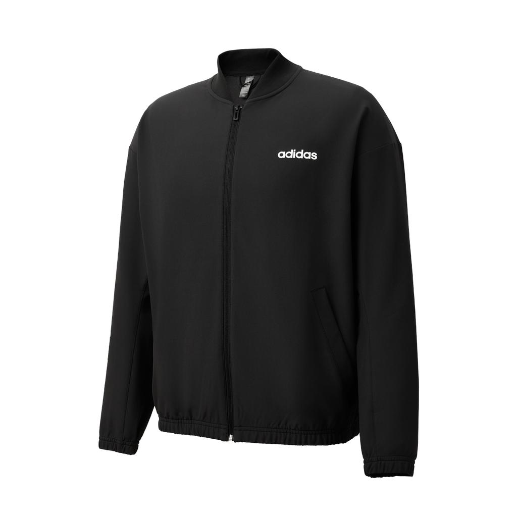 Adidas Americký streetový styl Jednoduchá pruhovaná bunda s potiskem loga s baseballovým límcem Sportovní ležérní bunda s dlouhým rukávem Pánská bunda Černá JL9638