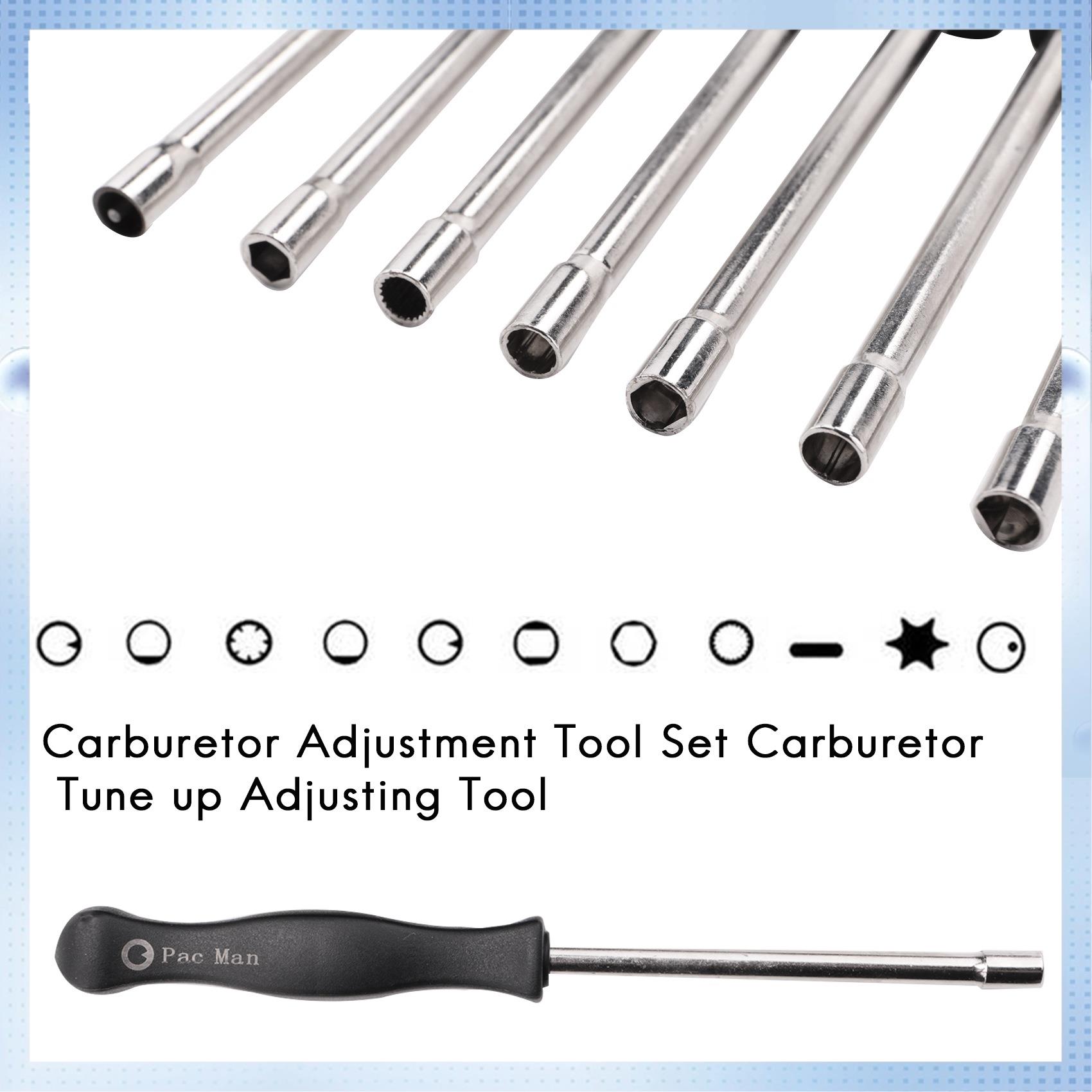 

A51K-11шт Набір інструментів викруток для регулювання карбюратора З голками та щітками для чищення карбюратора Підходить для поширених 2-тактних карбюраторів Black chrome