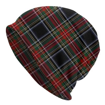 Tartanové vzory Čepice Pánská Módní Tenká Čepice Beanie Stewart Tartan Kostkované Čepice Pro Muže Ženy Stylové Klobouky