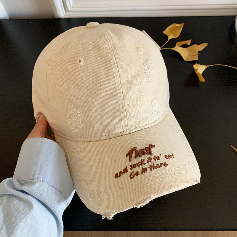 Cotton Baseball Cap With Embroidered Letters For Casual Outdoor And Sports Use