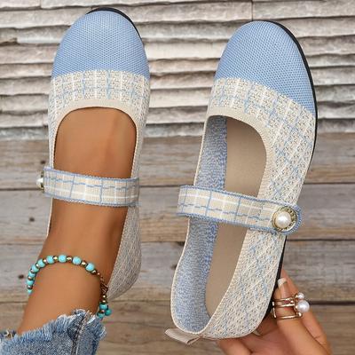 Fashion Women Flats Shoes Spring and Summer Ballet Casual Fashion Loafers Flat Heels Anti Slip Fashion Versatile Knitted Shoes for Women