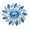 DIEZI New Bride Bouquet Summer Blue Luxury Beach Brooches for Wedding Korean Leaf Flower Rhinestone Brooch Pins Women Brooch