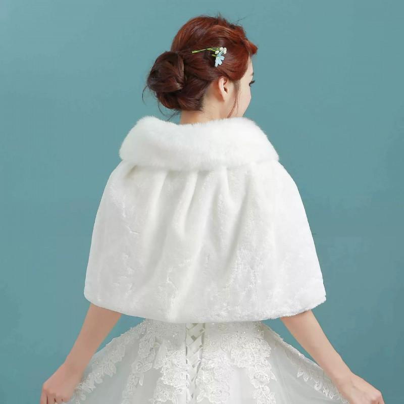 Knitted Woolen Cape Shawl Women Wedding Bridal Outfit Winter Warm Thick Solid Color Poncho