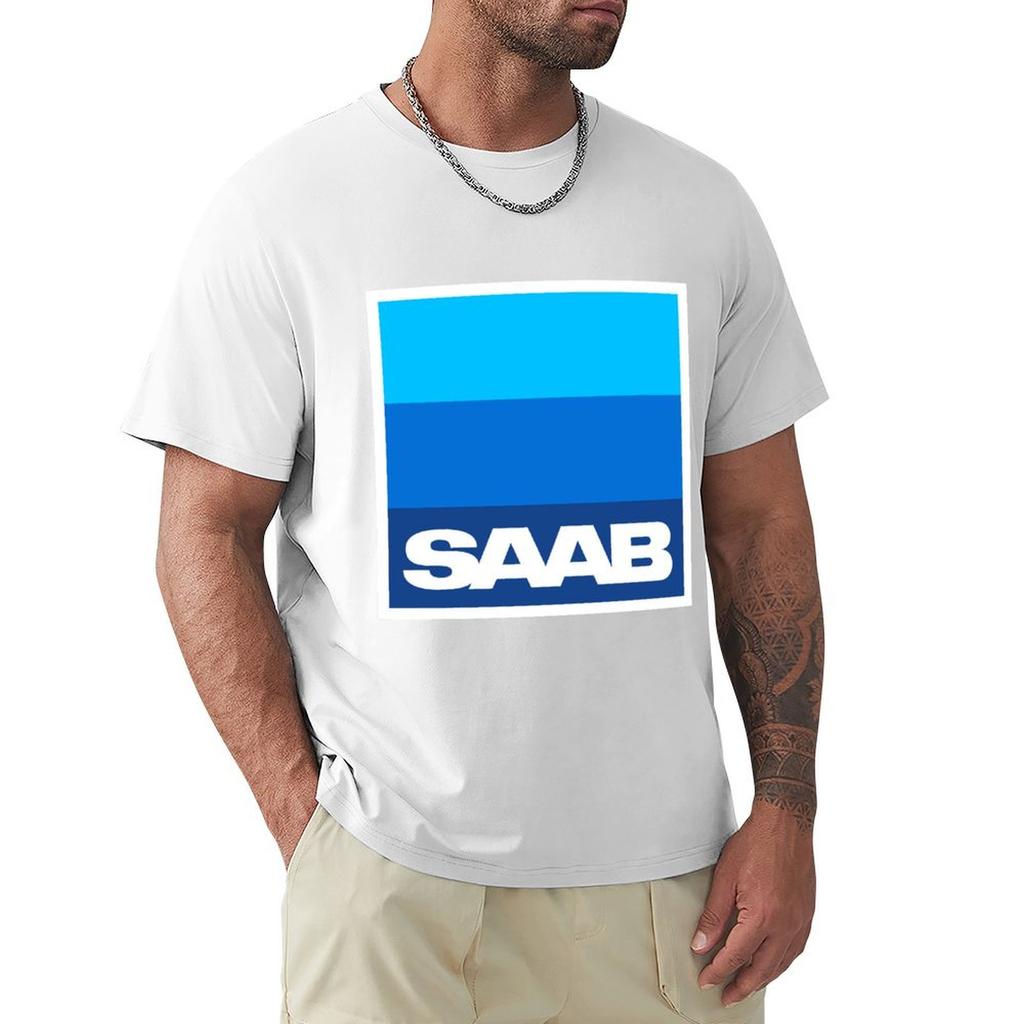 SAAB 3 Colors TShirt Short Sleeve Tee Graphic T Shirt Vintage Football T Shirt Fruit of the Loom Mens T Shirts