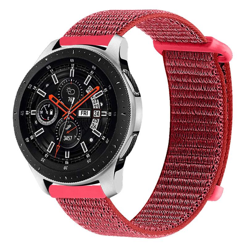 

22mm Adjustable Elastic Watch Band Soft Stretch Nylon Loop Bracelet Strap Replacement for Huawei Watch GT 2e 42mm/46mm Red