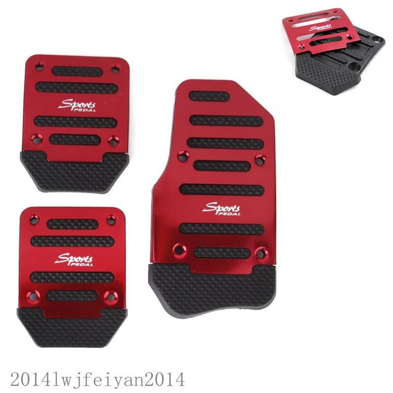 

Нескользящие спортивные металлические ручные педали для автомобиля, 3 шт., красные