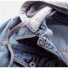 Women's Korean Fashion Long Sleeve Jean Jacket Slim Hooded Short Denim Jacket Woman Coat
