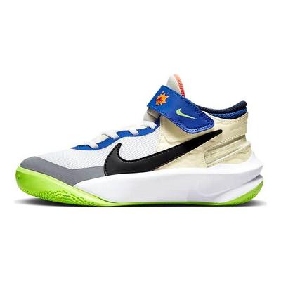 Team Hustle D10 FlyEase GS White Multi-Color Kids Sneakers Laser-Orange Black FB1395-101