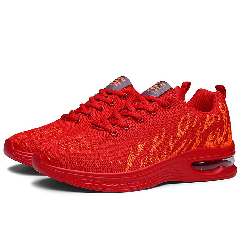 New Flying Woven Breathable Running Shoes Men's Explosive Cushioned Cushioned Sports Shoes Springback Running Shoes