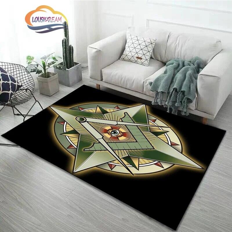 Νεότερο μοδάτο χαλί Freemasonry Χαλί Μασονικό μαλακό χαλάκι πόρτας Χαλιά κρεβατοκάμαρας Freemason Σαλόνι Πόρτα Δάπεδο Χωλ Χαλάκι Χαλάκι γιόγκα