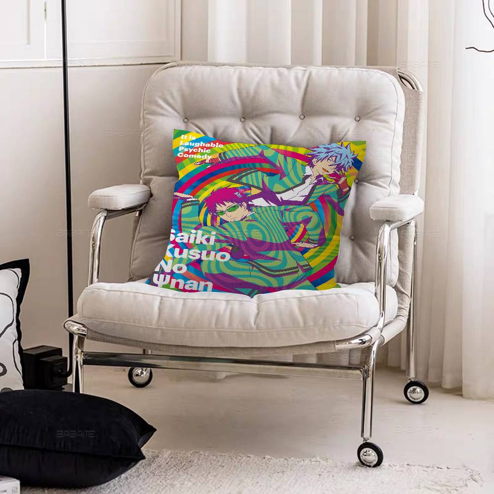 The Disastrous Life of Saiki K Decorative Room Aesthetics Pillow Case Home Decor Bedroom Sofa Bed Couch Pillow Cover 45x45