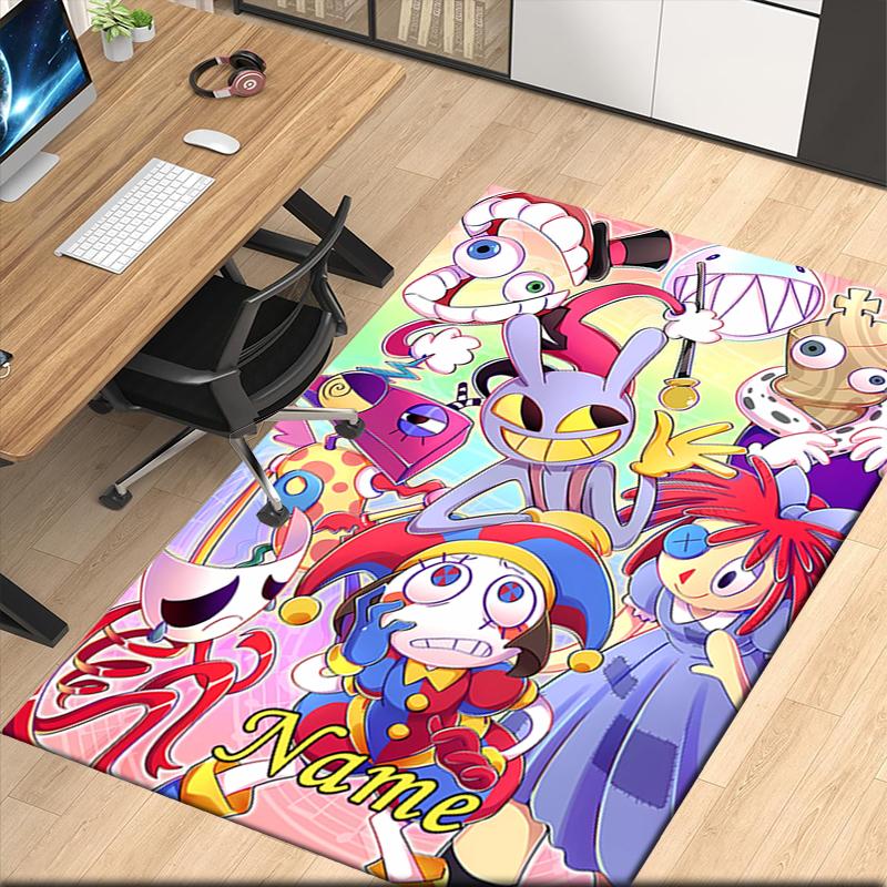Custom Name The Amazing Digital Circus Printed Carpet, for Office Chair Living Room Bedroom Kitchen Room Decor Gifts.