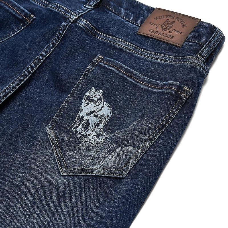 SEPTWOLVES Herren Jeans mit geradem Bein, gewaschen