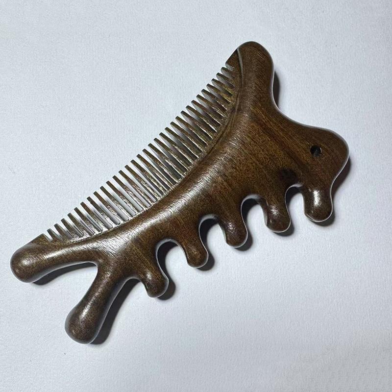 Head Body Massager Neck Face Health Care Massage Tool Meridian Scalp Four-In-One Sandalwood Comb Massage Acupoint Nose Scraper