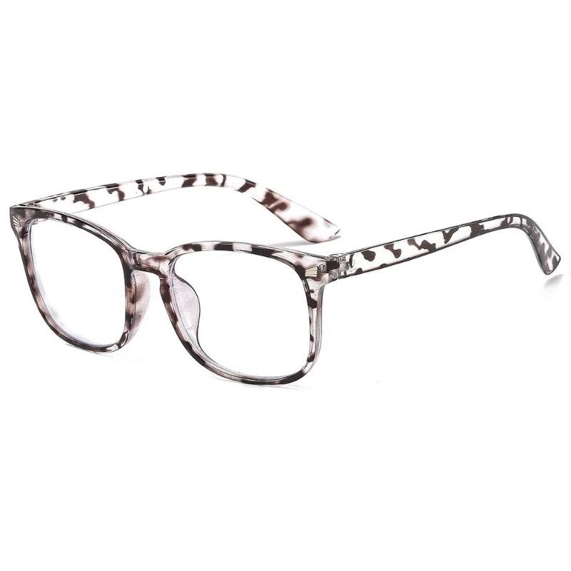Lightweight PC Frame Glasses - Square Minimalist Blue Light Blocking Lenses, Anti-Fatigue Full Frames for Daily/Casual Wear