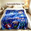 Dog Theme Soft Blanket Personalized Custom Name Text Print Warm Blanket Home Sofa Bedroom Decor
