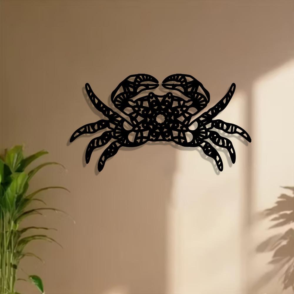 1 Stück Rostbeständige Eisenkrabbe Wandkunst, Metallskulptur für Terrassen-Gartenzaun, Küsten-Heimdekoration für Neujahr Ostern