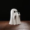 Resin Halloween Middle Finger Ghost Statue Table Adorable Figure Spooky Ornament Home Decoration Accessories Halloween Gift
