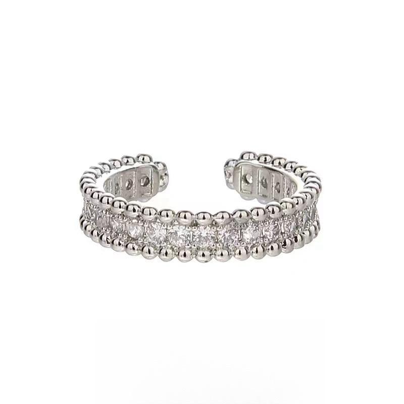925 Silver Rings For Women Vintage Handmade Adjustable Narrow CZ Ring Fashion Band Female Bijoux Gift