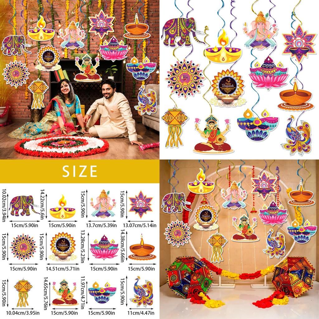 Festival Paper Diwali Hanging Decorations Elephant Paper Spiral Party Decor