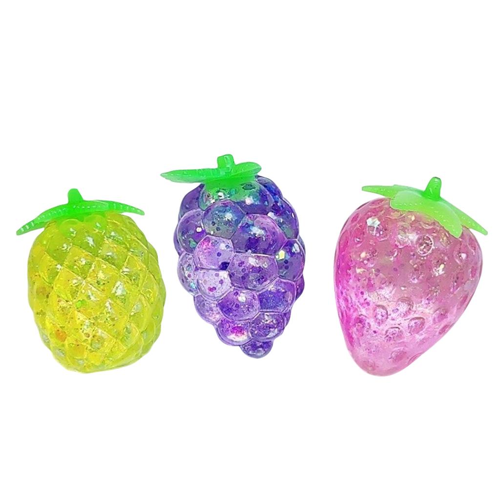 Mini Fruit Shaped Stress Relief Squeeze Toy Random Style Soft Gel Sensory Decompression Handheld Fidget for Office Home School