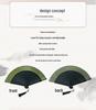 Blue Qipao Hanfu Dance Folding Fan – Green Summer Chinese Fan, Small and Blank