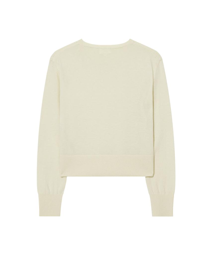 COVERNAT WOMAN V-Neck Wool Blend Knit Ivory