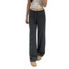 Pure cotton gray micro-pull sweatpants women's autumn new high-waisted drape small casual straight wide-leg pants