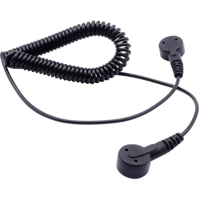 Quadrios Câble de mise à la terre antistatique (ESD) 1.80 m Pression mâle 10 mm