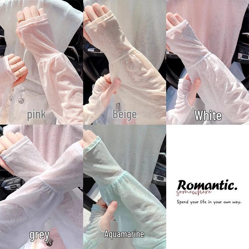 Women's Breathable Ice Silk Lace Sun Protection Arm Sleeves