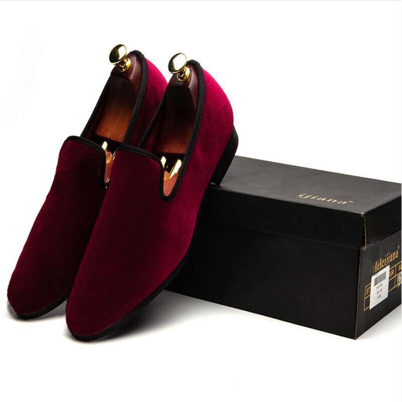 Fashion Men Wedding Shoes Velvet one-foot shoes are versatile durable casual for all seasons Party Shoes A25