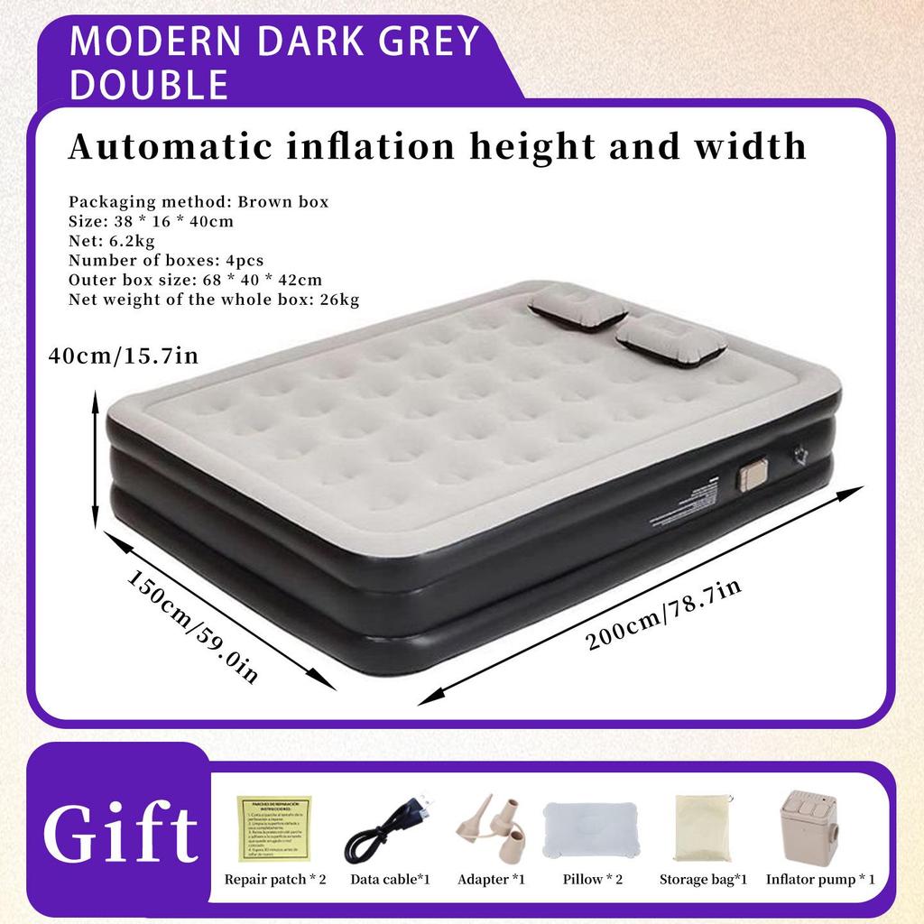 Inflatable Camping Mattress with Automatic Inflation - Lightweight Outdoor Air Cushion Bed for Tent