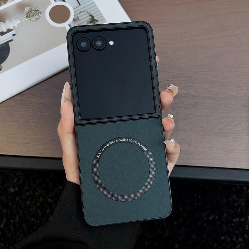 Retro Business Slim Magnetic Wireless Charge Case For Motorola Razr 60 50 40 Ultra PU Leather Hard PC Shockproof Cover