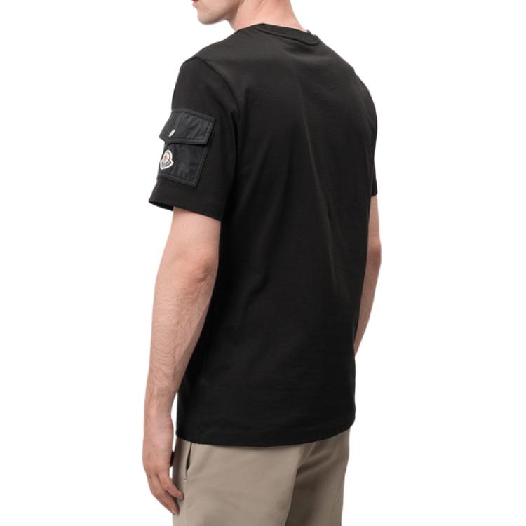 Moncler Letter Logo Round Neck Pullover Short Sleeve T-Shirt Men Tops Black J2-091-8C00023-8390T-999