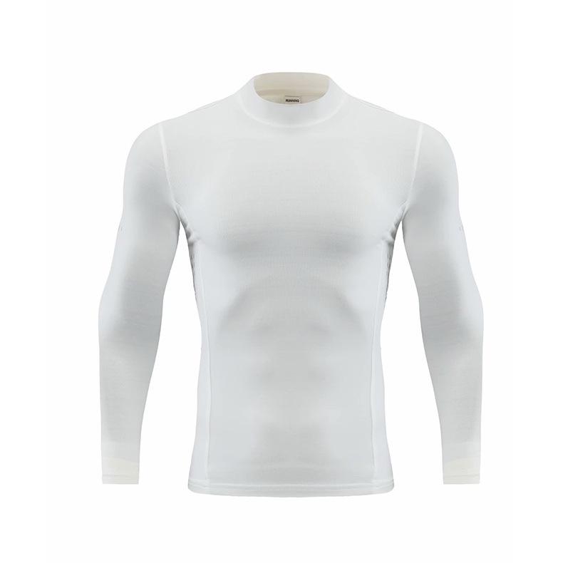 2024 Autumn Men's Quick-Dry Long Sleeve Fitness Top with Half-High Collar