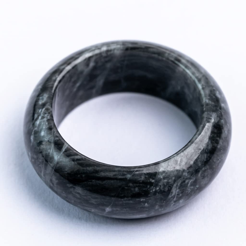 Size 16 Itoigawa Natural Jadeite Hollow Japanese National Jomon Power Stone Jadeite Workshop Special Paulownia Wood Quality Guarantee YB0327 Ring,