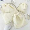 3pcs/set Solid Color Corduroy Drawstring Cosmetic Bags Gift Package Storage Bag Travel Cosmetic Lipstick Makeup Organizer Pouch