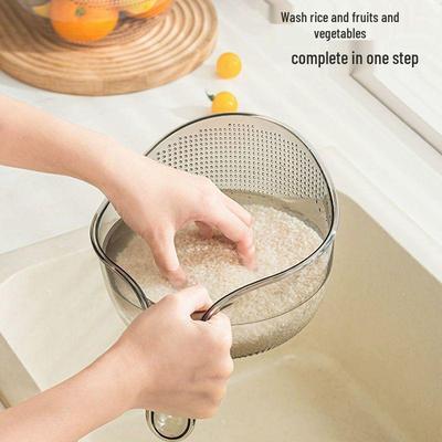 Multifunctional Rice and Vegetable Washing Sieve - Drain Basket for Kitchen