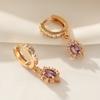 1 Pair Fashion Geometric Shapes Dangle Earrings for Women Cubic Zirconia Jewelry Wedding Party Accessories