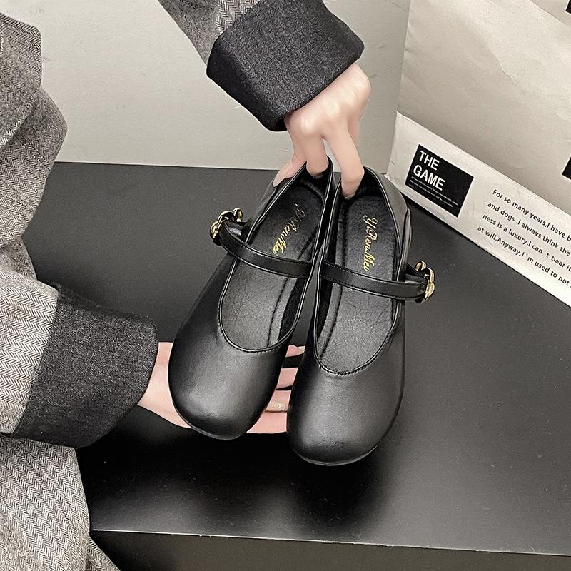 French Xiaoxiangfeng Mary Jane Shoes Women's 2025 Spring New Thick Heel Square Head Miss Premium Princess Shoes