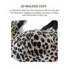 Plus Size Leopard Print Wireless Bra Push Up Back Support Full Cup Bra